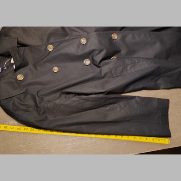 J.Crew Factory Black Double-Breasted Trench Cotton Coat BO622 Belted Classic 18 - Picture 8 of 14